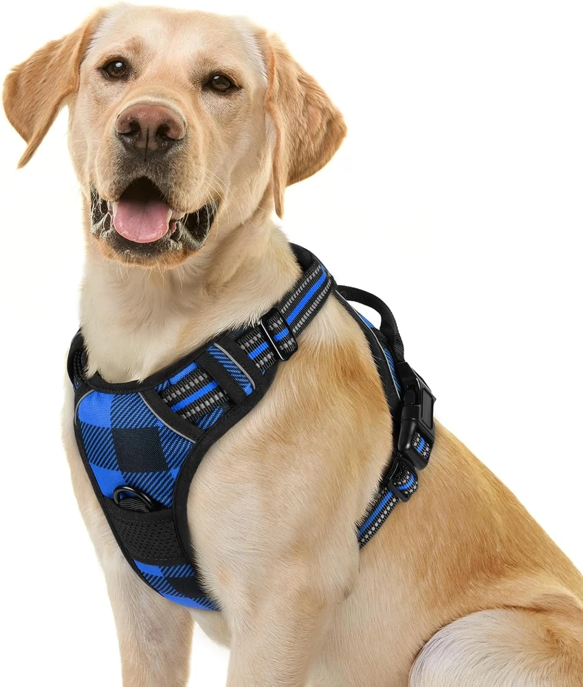 Dog Harness No Pull with 2 Leash Clips, Adjustable Soft Padded, Reflective Oxfor