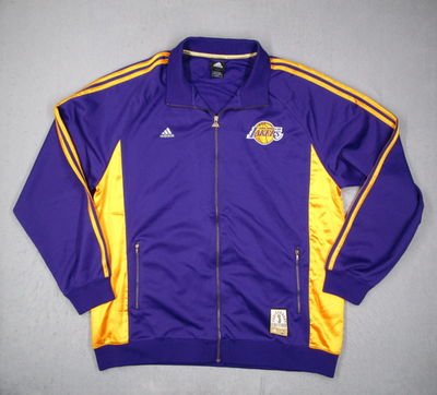 Los Angeles Lakers Jacket Mens 2XL Purple Adidas Anniversary