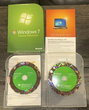 Microsoft Windows 7 Home Premium Full 32 Bit & 64 Bit DVD MS Win In Box & Case