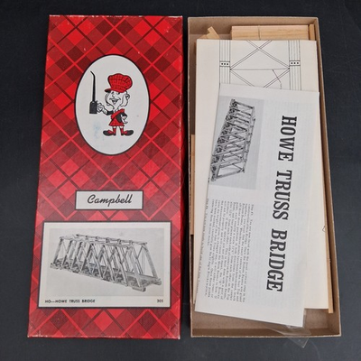 #ad #ad Campbell Scale Models 305 Howe Truss Bridge HO Scale Builders Kit Unassembled $34.99