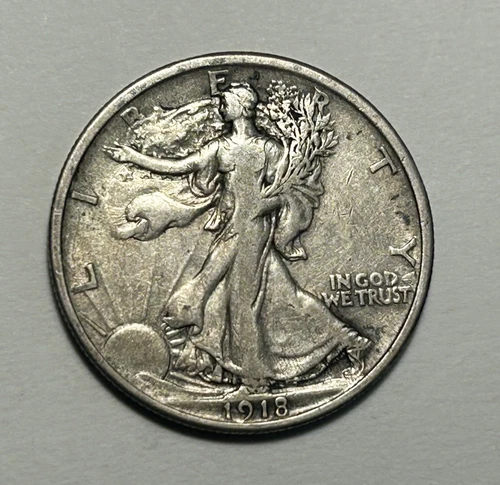 1918 WALKING LIBERTY HALF DOLLAR F-VF
