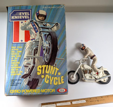 Evel Knievel Stunt Cycle IDEAL 1975 motorcycle with box VINTAGE no gyro crank