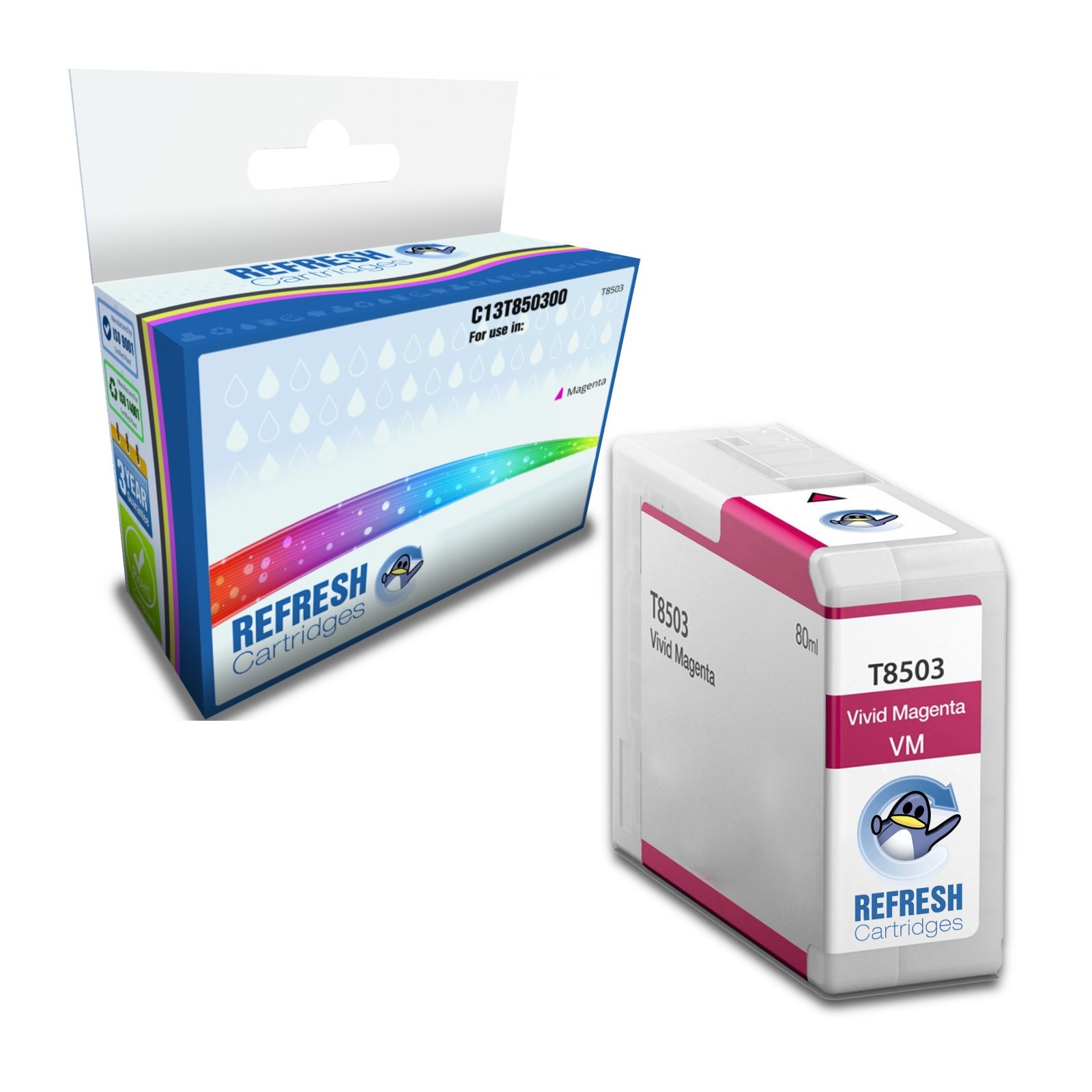 Refresh Cartridges Magenta C13T850300 Ink Compatible With Epson Printers