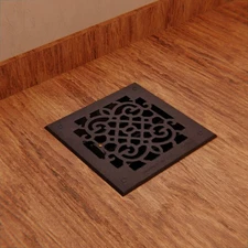 Black Floor Air Vent Heat Register with Aluminium Victorian Renovators Supply