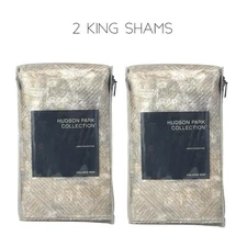 Hudson Park Linear Sandstone Gold KING Sham Set - $320
