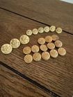 Civil War Brass coat Uniform early Button Scovill Mfg Co Waterbury 22