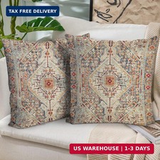 Boho Throw Pillow Covers 18x18 inch Set of 2,Bohemian Vintage Carpet Pattern