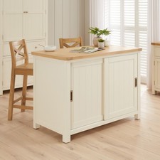 Marbury Cream Kitchen Island Counter with Bar Top SLIGHT SECONDS-CRM66-A89