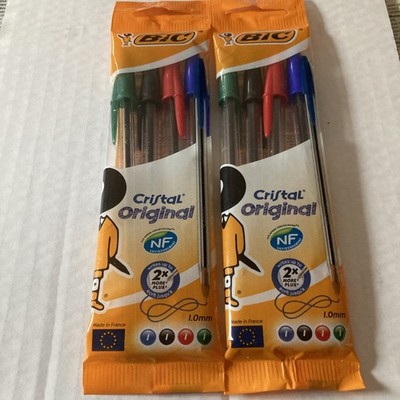 NEU + VERSIEGELT - 8 x BIC CRISTAL ORIGINAL KUGELSCHREIBER - 4 x FARBEN - MEDIUM