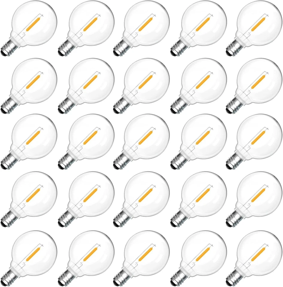 25 Pezzi Lampadina LED G40 E12 1W Esterno Ricambi, Bianco Caldo 2700K, 100LM,... - Immagine 3 di 4