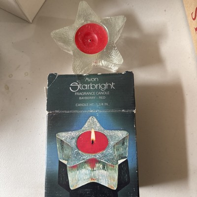 Vintage 1980 Avon Starbright Fragrance Candle Red Bayberry Scent NIB