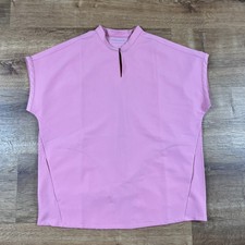 Mandala Women s Size XS Stretch Mandarin Short Dolman Sleeve Scrub Top Pink