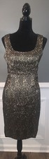 ANN TAYLOR NWT sleeveless black lace print bodycon dress size 2
