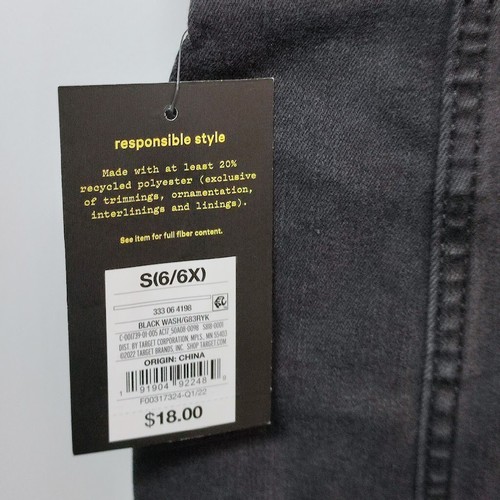 Girls Denim Skirt Mini Black Wash Side Seam with Back Zipper Size 6/6X Art Class - Picture 4 of 14