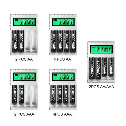 LCD AA AAA Battery Charger USB 4 Slot Smart Fast Intelligent Charge NiMH NiCd UK - Picture 5 of 15