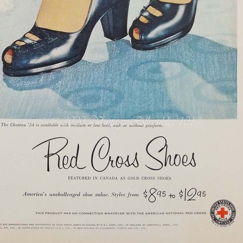 1954 Red Cross Shoes Chateau leather fashion pumps photo art decor vintage ad - Picture 10 of 12