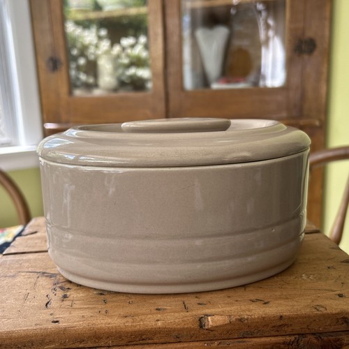 RARE~HALL CHINA Westinghouse TAN BROWN Oval Refrigerator Dish Ex. CONDITION - Picture 4 of 9