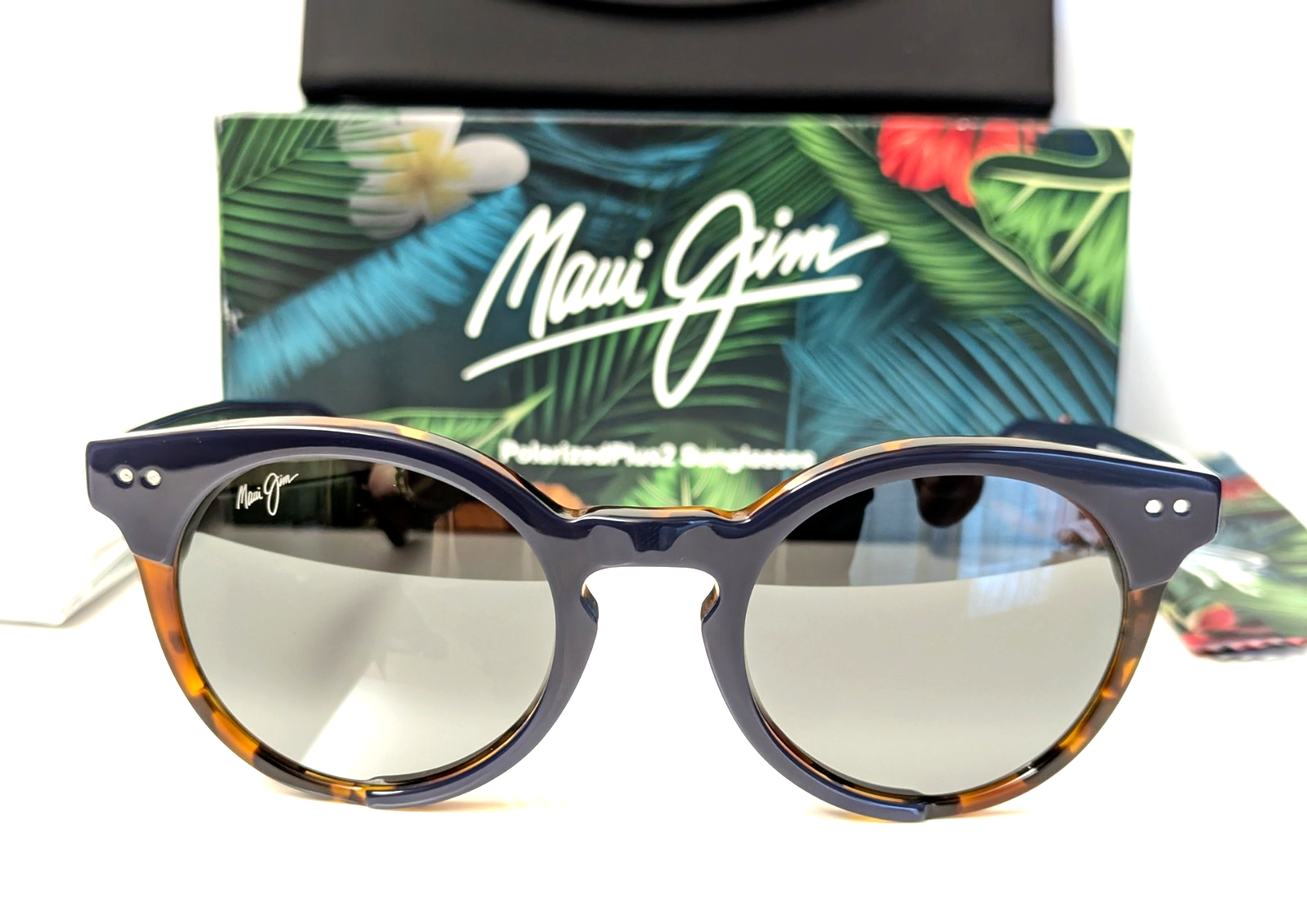 Maui Jim Upside Down Falls Polarized Sunglasses Navy Tortoise Grey MJ861-08  