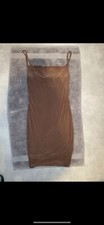 PLT Dark brown slinky strappy bodycon dress - UK 10 