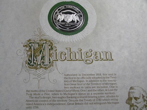 Michigan Sterling Silver State Seal Franklin Mint UNC,11 grams,Combined Shipping - Bild 3 von 4