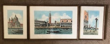 vintage watercolor painting venice italy