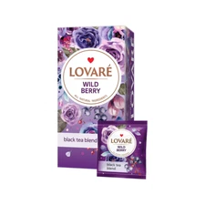 LOVARE "WILD BERRY"  Ceylon Black Tea 24 Tea Bags Made in Ukraine
