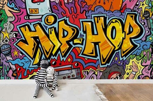 Fond moderne dans le style de hip-hop et grunge papier peint • papiers