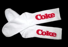 Coca-Cola Women's Crew Socks White Red Coke One Size  - BRAND NEW