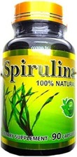 100 Natural Spirulina-800mg 90 Capsules 