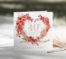 40th Ruby Wedding Anniversary Personalised Card For 40 Years Together (108)