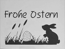 Schablone für Wände-Airbrush-Basteln-Vintage-Shabby-frohe Ostern-Osterhase #1321