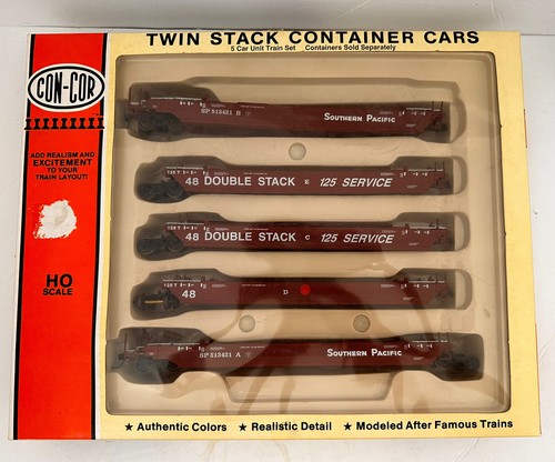 Con-Cor HO Doble Pila Contenedor Coches 5 Coches Unidad Tren SP #513421 | Zustand: Used