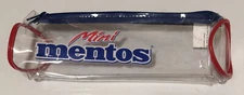 MINI MENTOS PEPPERMINT CANDY ADVERTISING PENCIL BAG Clear Zipper Pouch 7.5” X 2”