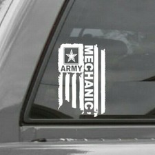 DISTRESSED UNITED STATES ARMY FLAG MECHANIC VINYL DECAL STICKER U.S. ARMY