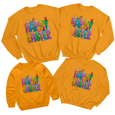 Familie Frohe Ostern Sweatshirt Pullover Urlaub passendes Outfit #ED