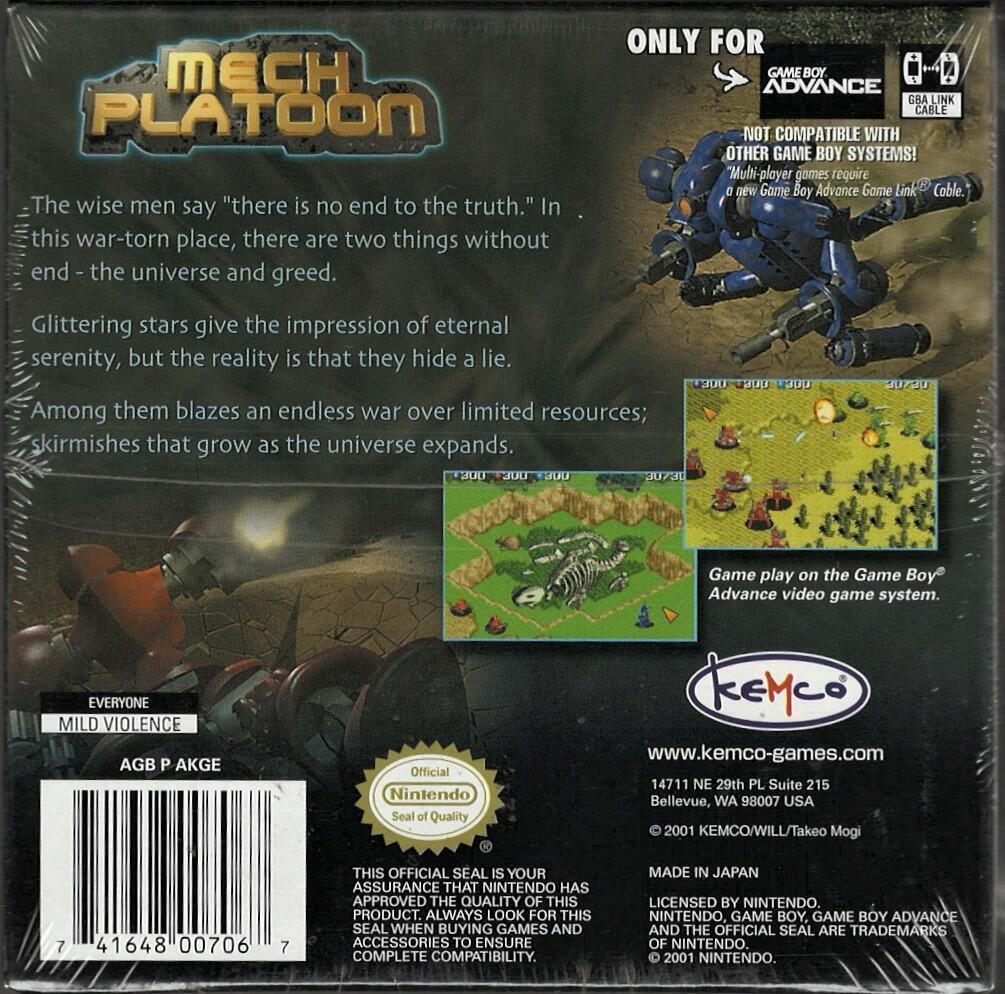 Mech Platoon GBA (Brand New Factory Sealed US Version) Game Boy