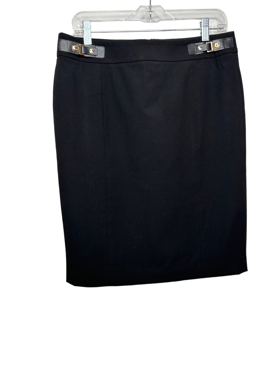 zip deals black pencil skirt gold zipper