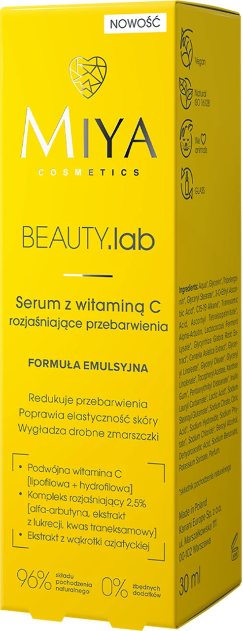 Miya Cosmetics Beauty.lab Serum with Vitamin C Brightening Vegan 30ml