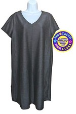 "LITTLE BLACK DRESS" WOMENS SHORT SLEEVE V-NECK, Sz XL. POLYESTER RAYON. 37"Long
