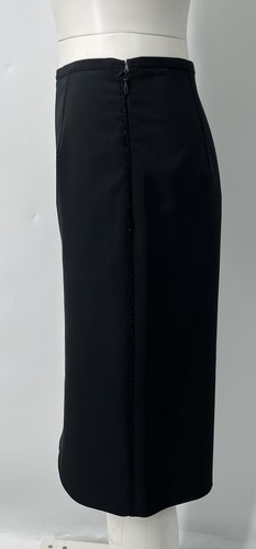 Prada ALTERED Navy Scuba Exposed Seam A-Line Skirt sz 40 - Picture 2 of 6