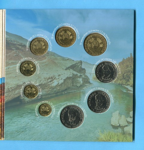 TAJIKISTAN: completed 9 coins 1 diram - 5 Somoni 2019 Mint set in Blister BU (1) - Picture 4 of 6