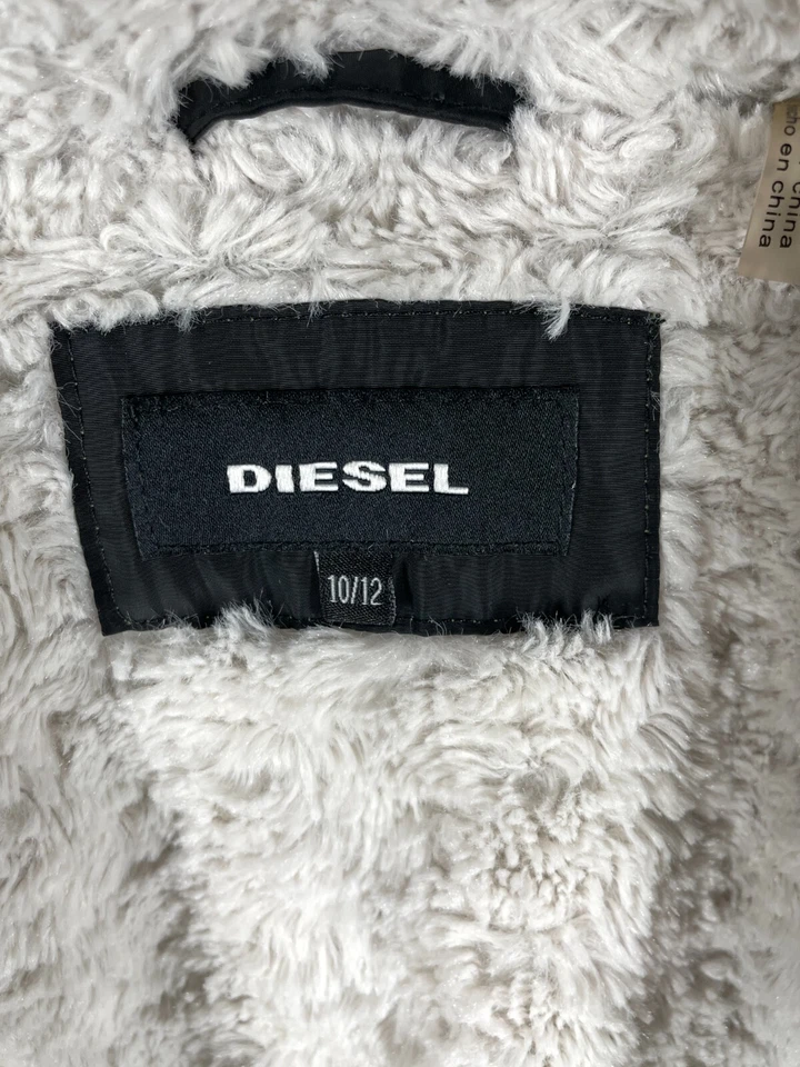 Diesel Puffer Chaqueta Abrigo con Capucha Niños Talla 10/12 Negro Forro de Piel Sintética Foto 4 de 4
