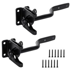 2 Pack Gate Latch for Wooden Fence Gravity Self Locking Black Door Lock Heavy...