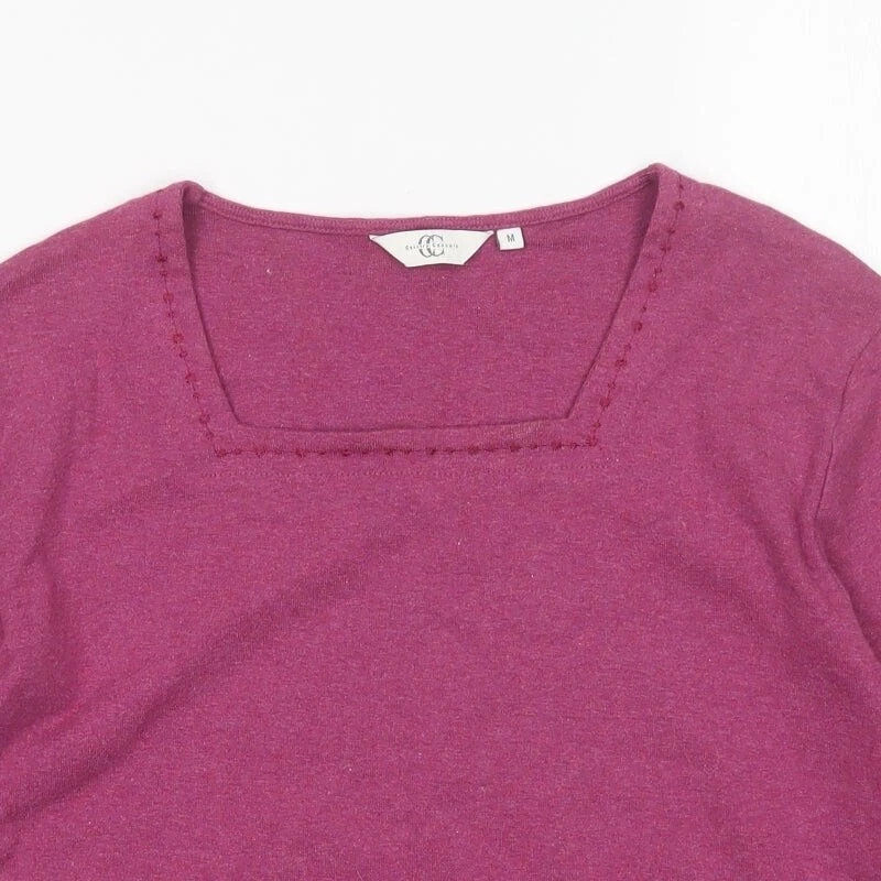 Country Casuals Womens Purple Square Neck Cotton Blend Jumper Size M - Image 4 of 4