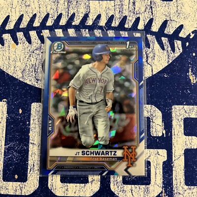 2021 Bowman Chrome 1st JT Schwartz Blue Sapphire RC Card BDC-61