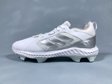adidas PureHustle TPU Softball Baseball Cleats White Silver FV9043 Women's 8.5