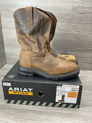 ARIAT Men Sz 9.5 D 10044426 Sierra Shock Shield Patriot Steel Toe Work Boot