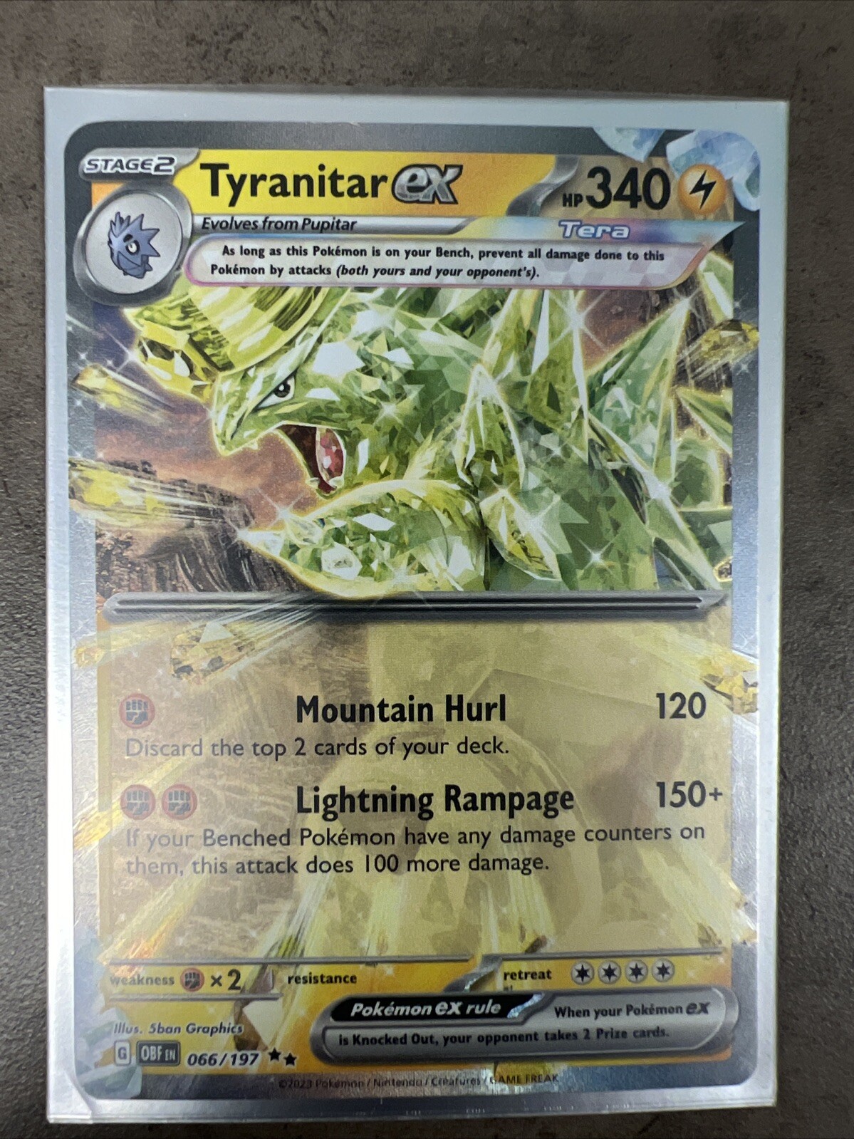 Pokemon TCG - Tyranitar Ex 66/197 Obsidian Flames, Holo, Double Rare, NM!