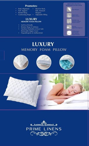 White Bamboo Memory Foam Pillow Orthopedic Anti-Bacterial Premium Support Pillow - Picture 141 of 199