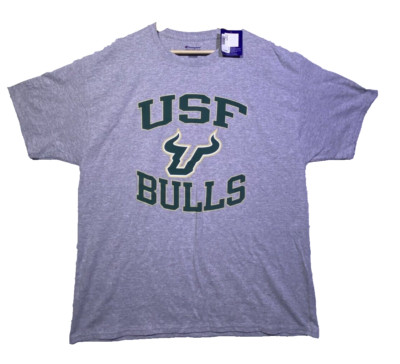 NWT Champion USF South Florida Bulls Gray Green T-Shirt Men's Size XL FREE S&H